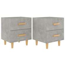 vidaXL Mesas de cabecera 2 unidades gris béton 40x35x47,5 cm - Gris - Ver 2