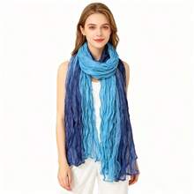 This Is A Scarf With Natural Color Transitions And Artistic Flair. The Fabric Is Light And Soft With A Natural Wrinkled Texture That Not Only Adds To The Scarf's Three-Dimensionality But Also Enhances Its Casual And Elegant Charm. Can Be Used As The Finishing Touch For Outfits, Enhancing The Style's Sophistication And Adding A Gentle And High-End Atmosphere To The Overall Look, Suitable For Various Occasions - trái cam - Xem 9