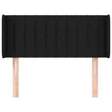 vidaXL Tête de lit com tecido preto oreilles 103x16x78/88 cm - Preto - Ver 3