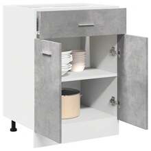 vidaXL Armário de gaveta "Lyon" cinza beton 60 x 46 x 81,5 cm Bois d'ingénierie - Cinza - Ver 1