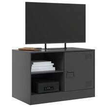vidaXL Mueble TV negro 67x39x44 cm acier - Negro - Ver 4