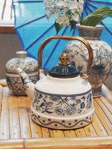 SummitPulse 1 ấm đun nước tráng men sứ xanh trắng kiểu Trung Quốc, thích hợp cho mọi mùa, tương thích với bếp lửa và bếp từ, đa chức năng dùng để đun nước, pha trà, cà phê, là món quà lý tưởng cho bạn bè và gia đình vào các dịp lễ và sinh nhật. - Xanh và Trắng - Xem 15