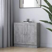vidaXL Biblioteca cinza beton 82,5x30,5x80 cm Bois d'ingénierie - Cinza - Ver 1
