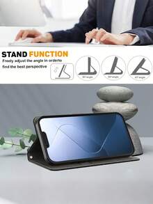 GLANDOTU Ốp điện thoại bằng da PU họa tiết trái tim và hoa hồng đỏ, có chức năng giá đỡ đa năng, khe đựng thẻ, thiết kế gập, phù hợp với nhiều dòng điện thoại, quà tặng mùa xuân. - Nhiều màu - Xem 6