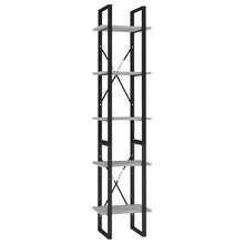 vidaXL Bibliothèque de 5 niveaux Gris béton 40x30x175cm Bois ingénierie - Gris - Voir 2