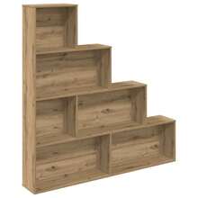 vidaXL Bibliothèque chêne artesanal 157x24x160 cm ingeniería de la madera - Marrón - Ver 2