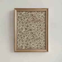 1幅乡村复古花卉墙画，米色和浅棕色，农舍风格装饰，古董花卉图案海报，柔和的大地色调，家居装饰客厅，墙面装饰，无框 - 彩色 - 查看 2