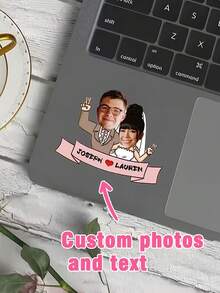 6/12/24pc Customized Wedding Photo Facial Stickers, Personalized Bride And Groom Couple Name Portraits Facial Stickers, Anniversary Wedding, Married Couple Gifts, Anniversary, Newlywed Gift Creativity - Multicolor - View 9