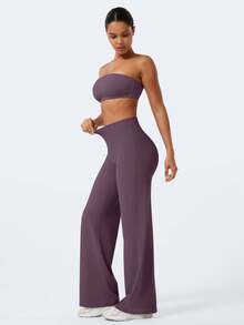 YEOREO Workout Leggings Womens No Front Seam Straight Leggings  31.5" High Waist Buttery Eddiy Gym Yoga Pants Summer Clothes For Women - Màu tím mâm xôi - Xem 6