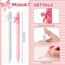 1/6/12/18 Stück Mehrfarbige Schleifen Kugelschreiber, ästhetische einziehbare Schleifen Kugelschreiber mit schwarzer Tinte, Fliegen-Party Geschenke geeignet für Mädchen, Frauen, Schule, Geburtstag, Bürobedarf, Hochzeit und andere Anlässe - Verschiedenfarbig - Übersicht 2