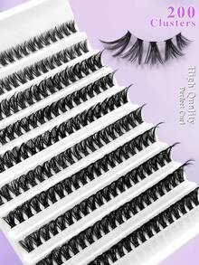 200pcs Curled & Voluminous False Eyelashes, 60D Mixed Length, Soft & Natural Mink-Like Lashes, Suitable For All Makeup Styles - CC - View 5