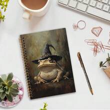 Nvucamd Gothic Frog Spiral Notebook, Witchy Moody Frog Journal Notebook, Witchy Frogs Themed Journaling Notebooks, Gothic Halloween Frogs Gifts Office Supplies, 5.5x8.3Inch - Frog - 查看 3