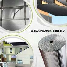 BP24010 Serie - Lámina de Aluminio para Aislamiento, Rollo 24 Pulgadas x 3 Metros, Reduce la Formación de Humedad, Sin Sustancias Dañinas, Fácil de Manejar - 24 pulgadas x 10 pies. - Ver 5