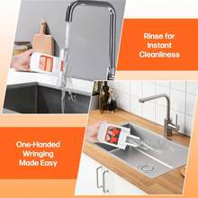 Mini Foldable Desktop Mop – Portable Versatile Wet & Dry Cleaning Sponge Mop For Home & Car – Ideal For Kitchen, Bathroom, Glass, Dining Table & More (Squeeze Handle+1 Sponge Head ) - trắng - Xem 9