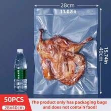 100pcs Mesh Vacuum Bags, Textured Vacuum Bags, Airtight Bags For Cooked Food Vacuum Sealing And Preservation - Beige - View 17