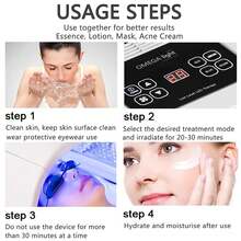 HanTai Red-Light-Therapy, Red Light Therapy For Face, 7 Colors Facial Led Light Therapy Face Mask,SPA Equipment For Skincare At Home - Xem 4