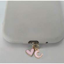 1pc Pink Heart-Shaped Metal Dust Plug, 26 Letter Heart Charging Port Protector Cover, DIY Phone Decor Compatible With Apple/Type-C, Mobile Device Dust-Proof Accessory, Girly Letter Heart Dust Plug, Gift For Friends, Valentine's Day Gift, Festival Small Gift Gifts For Mother, Family, Friends, Kids, Birthday, Holiday Phone Accessories Phone Charm - Pink IPhone - View 31
