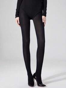 1 Pair Women's 40D Sexy Black Pantyhose, Sheer Tights, Fashionable Minimalist Opaque Leggings - Black - View 2