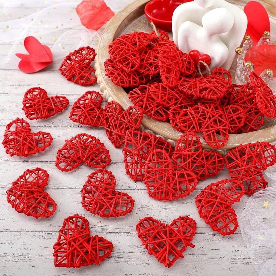 6/12 quả cầu mây hình trái tim để trang trí, thích hợp cho trang trí nhà cửa ngày Valentine, đồ trang trí DIY, trang trí bàn tiệc cưới, trang trí đám cưới, trang trí lãng mạn ngày Valentine, trang trí nhà cửa, trang trí văn phòng, trang trí tựu trường.