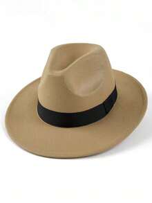 1 chiếc mũ nỉ rộng vành màu trơn unisex mùa xuân thu, kiểu dáng Anh cổ điển với chóp mũ hình giọt nước, mũ phớt phẳng, mũ bowler thời trang đa năng kiểu Âu Mỹ với chu vi vòng đầu lớn, thích hợp cho các dịp lễ, họp mặt, tiệc tùng và sử dụng hàng ngày. - MZ1569 - Xem 17