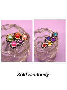 1/3/5/7支装心形钻石珍珠彩色试管睫毛眉刷，便携式旅行化妆刷 - 彩色 - 查看 7