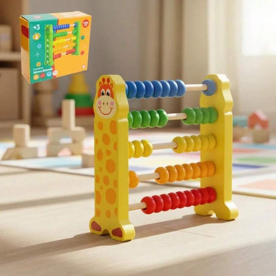 Educational Wooden Tabletop Abacus With Animals - 彩色 - 查看 1