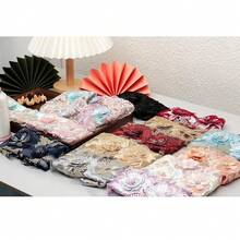 Silvora Colorful Flower Fabric Beaded Lace Applique,3D Embroidered Flower Fabric Patch For Bridal Dress, Handmade Sewing Tool For Wedding DIY Crafts(Black) - Black - 查看 9