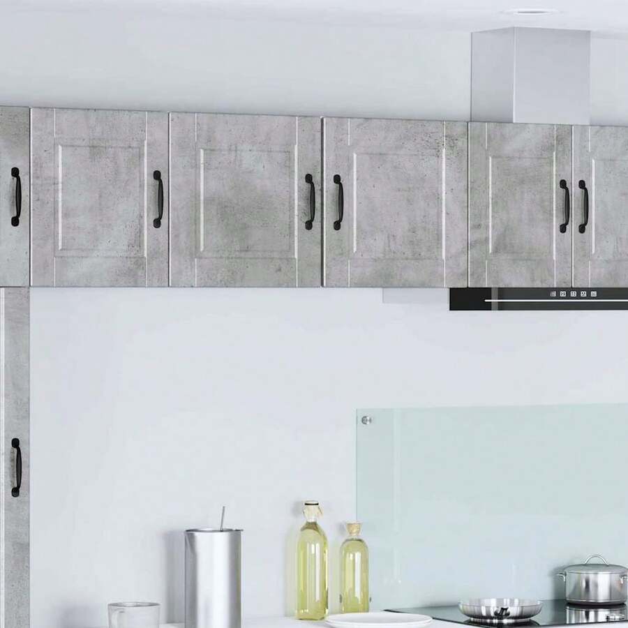 vidaXL Armoire de cuisine avec porte 2 pcs Gris béton 40 x 31 x 40 cm - Gris - Voir 1