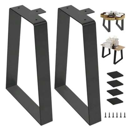 16 '' Trapezoid Metal Table Legs Bench Legs Heavy Duty Furniture Legs For DIY Desk Legs Black Metal End Table Coffee Table Side Tables Sofa Set Of 2 H16 X W11