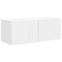 vidaXL Meuble TV mural 2 pcs Blanc 60 x 31 x 29,5 cm Bois d'ingénierie - Blanc - Voir 5