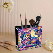 1件装DIY钻石画套装笔筒，动漫设计异形闪亮水晶钻石 - 手工水晶钻石艺术桌面收纳盒，理想的办公工艺品收纳盒，商务礼品，情人节礼物，毕业礼物 - 彩色 - 查看 14