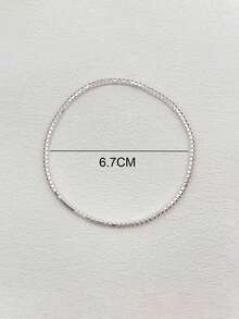 3pcs Rhinestone Super Fine Anklet Bracelet, White Diamond Shiny Elastic Stackable Delicate For Party & Fashion - S-light Mixed Color *3pcs - View 2