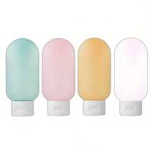 4个60毫升彩色可重复灌装旅行瓶，适用于乳液、洗发水和沐浴露，非常适合旅行，可重复使用的便携容器，旅行必备品，个人护理用品，符合随身携带标准，防漏，方便露营、户外活动、徒步旅行、酒店住宿、化妆品收纳、浴室用品，女士礼物 - 彩色 - 查看 9