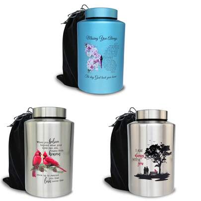 Large Urns For Adult Male Female Pet Ashes, Up To 220 Lbs Decorative Funeral Cremation Urn For Human Women Man Dog Cat Remains