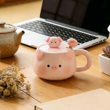 贝壳纹手柄咖啡杯碟套装 北欧风简约马克杯 家用陶瓷杯 复古水杯 - 彩色 - 查看 8