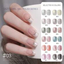 MIANEL 12ML 2026新款日式冬季美甲珍珠贝壳线胶指甲油，珍珠贝壳质地，带有细闪和珠光效果，白色指甲光疗指甲油凝胶，秋季美甲冬季美甲新年美甲可卸LED UV美甲设计，适用于美甲沙龙和DIY使用 - 彩色 - 查看 28