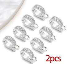 2 chiếc khóa cài dạng hạt đính đá Zirconia mạ vàng 18K bằng đồng thau, khóa cài lò xo, kẹp cài dùng để làm trang sức DIY, phụ kiện vòng tay, dây chuyền và mặt dây chuyền. - Nhiều màu - Xem 13
