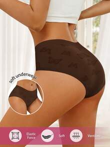 MEIYATING 6pcs/Pack Women's Seamless Ribbed Low-Rise Printed Comfortable Panties - Multicolor - View 4