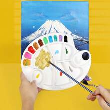 2pcs Large Thick Palette, Art Painting Watercolor Gouache Acrylic Color Mixing Tray - Multicolor - View 9