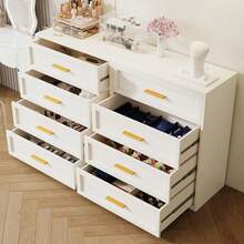 Metal Drawer Storage Cabinets, Bedroom Dressing Tables, Modern Wardrobe Dressing Tables With 4 Drawers, File Cabinet Storage Boxes, For Offices, Homes, And Bedrooms, Drawer-Style Dressing Tables And Wardrobes. - trắng - Xem 6