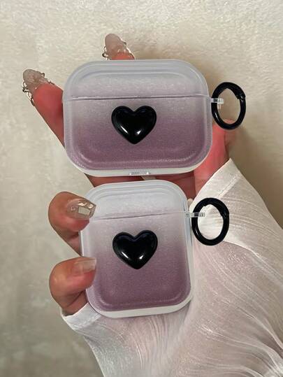 1个渐变紫色心形保护壳，兼容苹果1/2/3/4代Pro/Pro2