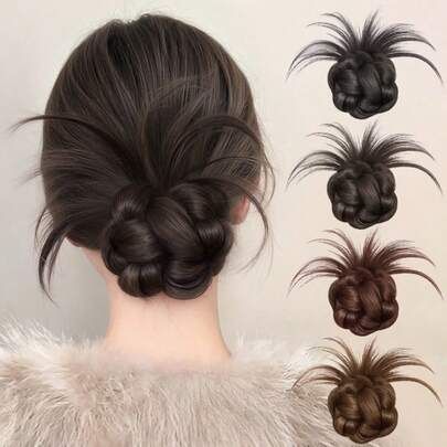 1个凌乱发髻发夹，蓬松甜甜圈发髻器，女士发饰时尚发夹