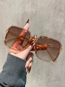 一副豹纹波西米亚风PC（聚碳酸酯）眼镜，时尚百搭 - 彩色 - 查看 7