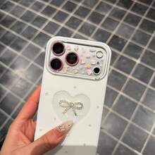 Cartoon Universe, French Fries, Cat Relief Stickers+Glitter High-Definition Rear Camera Tempered Glass Film Compatible With Apple 17 Promax, Apple 17 Pro Phone Lens Film, Camera Lens Film, With Protective Layer, Simple Design - Glitter Lens Film + Space Sticker - View 8