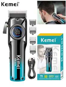 新款 KEMEI 电动理发器，专业男士理发器，可调节理发器，8W 强劲动力，KM-2279，圣诞礼物，男士圣诞新年理发器 - 彩色 - 查看 2