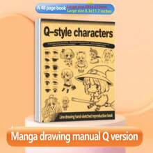 1 pièce Livre de dessin de dessin animé pour enfants : Version garçons, Version filles, Style chibi, Style ancien, Tutorial de dessin au trait pour filles, Bases des personnages d'anime faits à la main, Style aléatoire - Multicolore - Voir 15