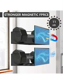 4件套磁性调料架，多功能磁性调料架，无需钻孔，强力磁性收纳架，高度可调节磁性整理架，适用于冰箱和洗衣机，厨房配件，咖啡吧配件，实用置物架 - 黑色 - 查看 4