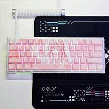 Miyazono Kaoru Keycap, High-Quality Pink Keycap, Anime Keycap, PBT Material, Dye-Sublimated, 73 Keys Compatible With 60/65/68 Keyboards - Only Keycaps - View 12