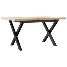 vidaXL Table basse cadre en X 80x50x40,5cm bois de pin massif et acier - Tabac - Voir 6