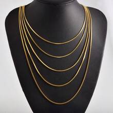 5pcs/Pack Elegant Luxury Fashion Multi-Length Lobster Clasp 1.5mm Flat Snake Chain Necklace, 304 Stainless Steel High Quality Vacuum Plating, DIY Jewelry Supplies, Suitable For Pendant Accessories, Jewelry Making, Valentine's Day, Mixed Colors & Sizes - 5pcs - View 12